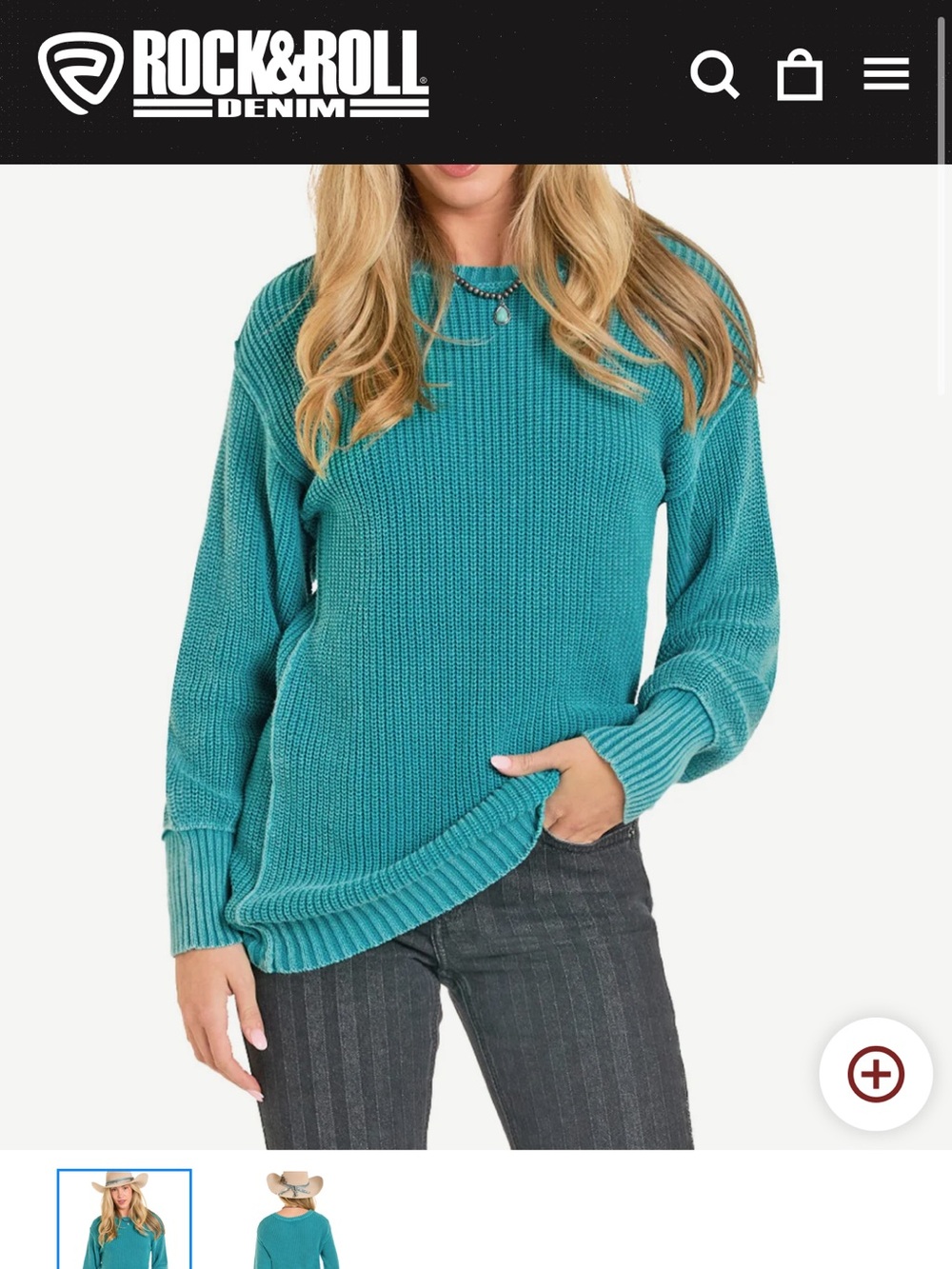 Teal Ribbed Pullover Sweater XS NWT
Rock & Roll Denim
